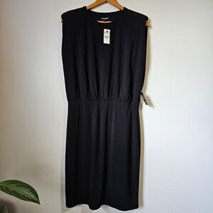 NWT EXPRESS BLACK MINIMALIST PADDED SHOULDERS SHORT DRESS SIZE M